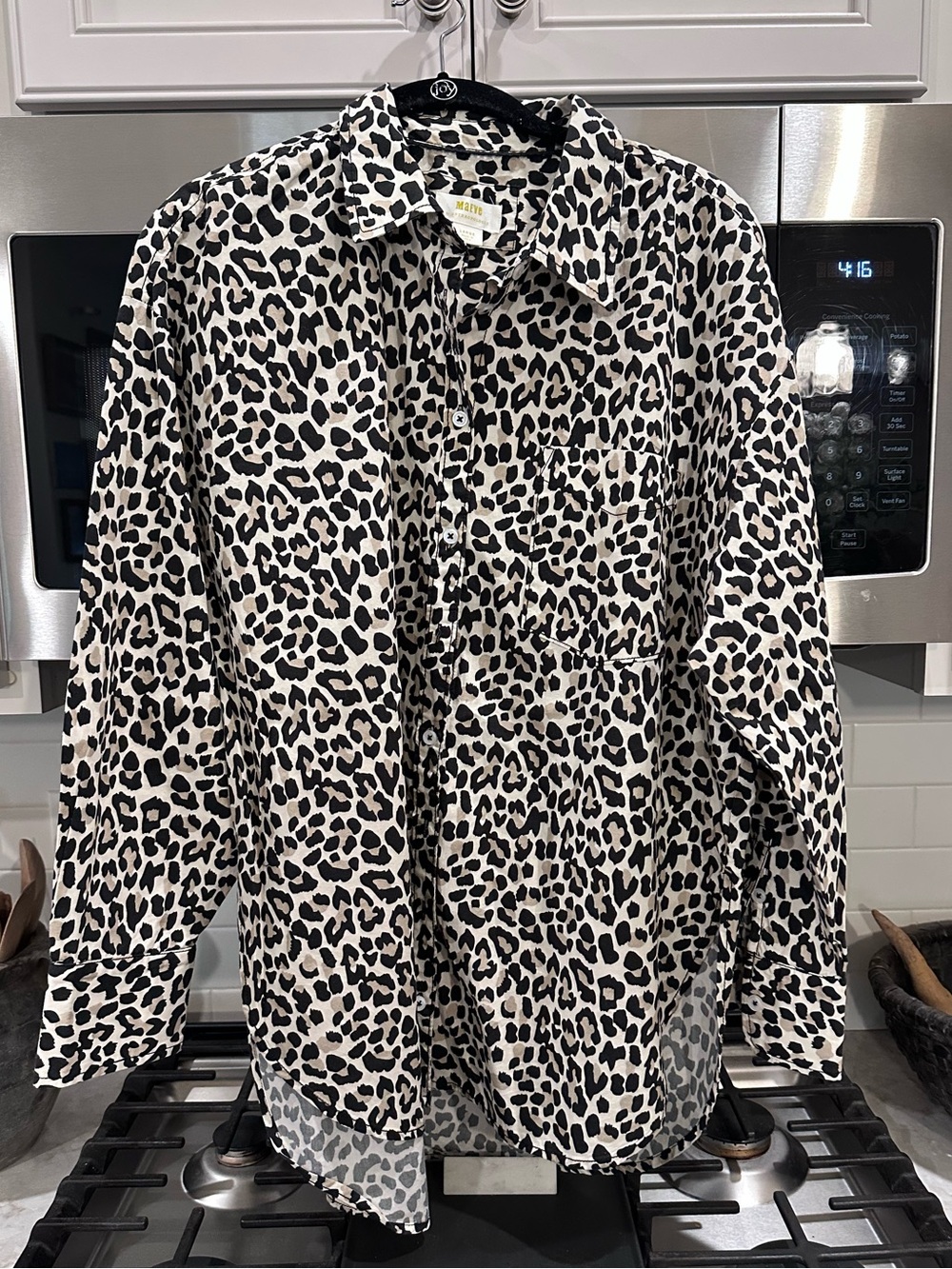 Maeve leopard print Bennett button up